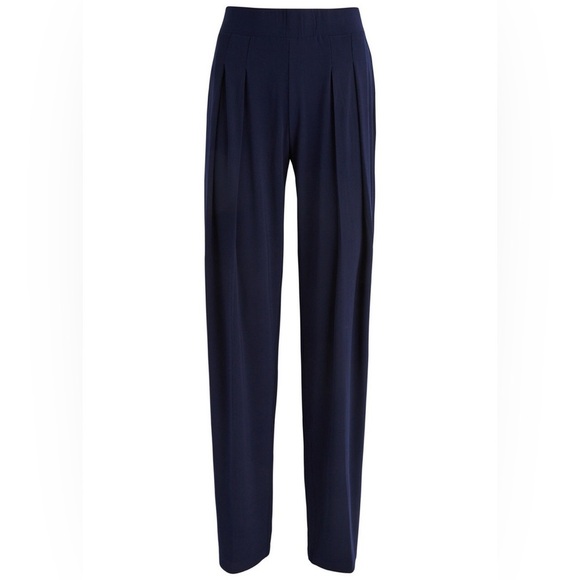 Norma Kamali Tapered Stretch-jersey Trousers Dark Navy - Picture 3 of 7